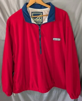 Sperry Top Sider Mens Red Jacket Water Resistant Quick Dry size L Navy Accents  Foto 1 de 4