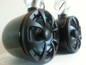 INDY Liquid Single Wakeboard Tower Speaker UV Resist Black Coated (in pair) - Picture 1 of 1