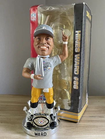 HINES WARD Pittsburgh Steelers SUPER BOWL XL MVP Ring Base Bobblehead NIB! Cover