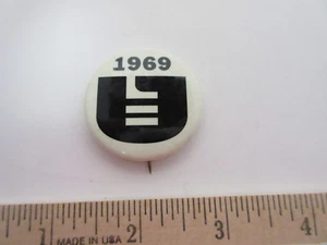 Authentic 1969 Icon Black On White, Button, Badge, Pinback, Pin Trademarked - Picture 1 of 2