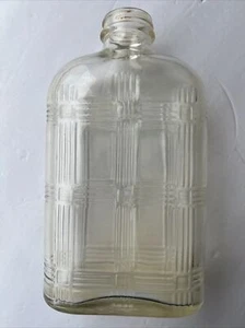 Vintage.Refrigerator Water Bottle Glass Embossed Basket Weave Design - Picture 1 of 5