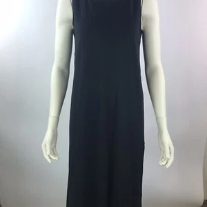Vestido asimétrico PURE JILL negro sin mangas PJ cuello en V media pantorrilla talla S - Imagen 1 de 7