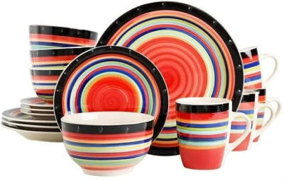 Gibson Home Casa Stella Dinnerware Set, Red, 16-piece (97694.16R) - Image 1 of 4