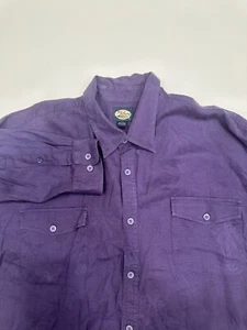 Tommy Bahama VTG Mens Shirt XXL Purple Hawaiian Palm Tree Long Sleeve Button Up - Picture 1 of 9