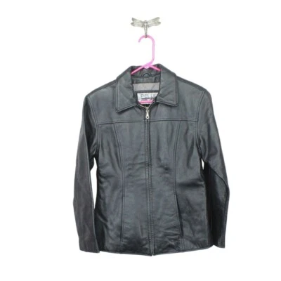 Pelle Studio Women's Black Soft Leather Full Zipper Jacket Zip Size M - Image 1 of 4