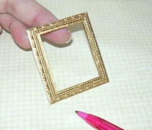 Miniature Gold Resin Beaded Frame #6 (MEDIUM): DOLLHOUSE 1:12 Scale - Picture 1 of 1