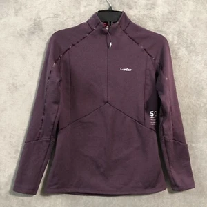 Decathlon Wedze 500 Warmth Ski Sweater Womens XXS Half Zip Wool Fleece Purple - Picture 1 of 7