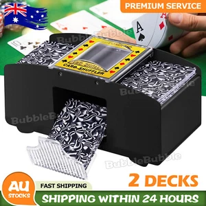 2 Deck Card Shuffling Machine Board Game Poker Playing Cards Automatic Shuffler - Picture 1 of 9