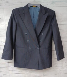 Charles Klein Boys Blazer Jacket Suit Set Sz 12 Navyblue Double Breasted - Picture 1 of 11