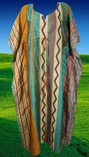 Womans Caftan Boho Gypsy Lounge Travel Breezy Silk Maxi Kimono Dresses One Size