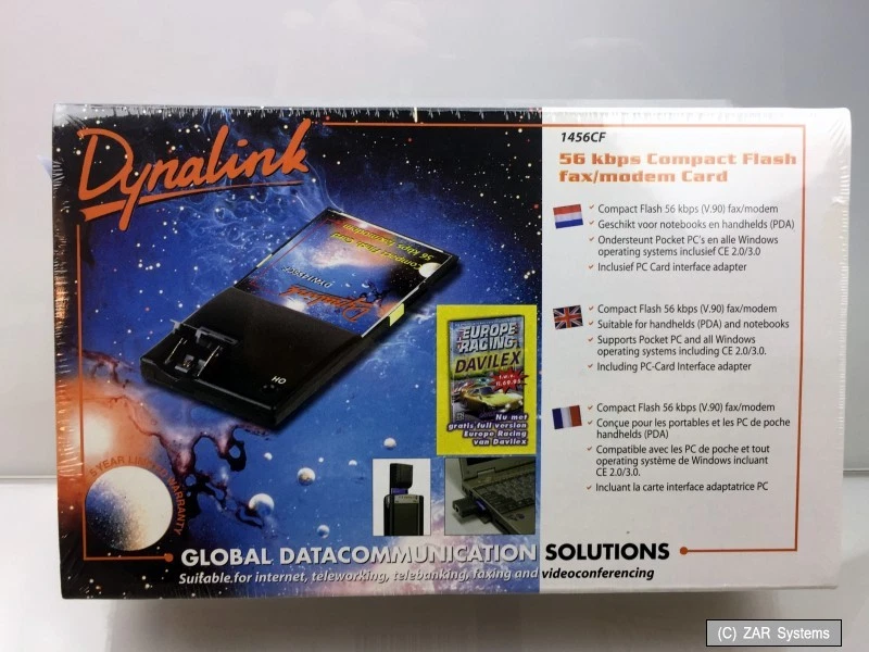 Dynalink 1456CF CF COMPACT FLASH 56K Modem Karte, Card + PCMCIA Adapter, NEU - Bild 1 von 1