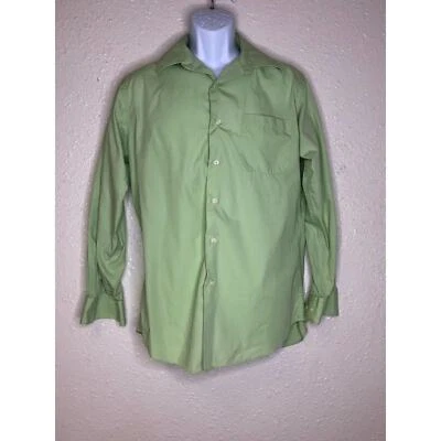 Valerio Garati 男式纽扣正装衬衫 15 - 15 1/2 32-33 绿色 — 第 1/4 张图片