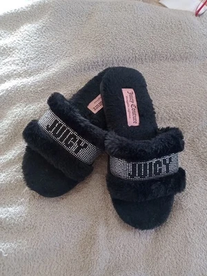 juicy couture Fuzzy Crystal House Shoes Size Medium - Image 1 of 4
