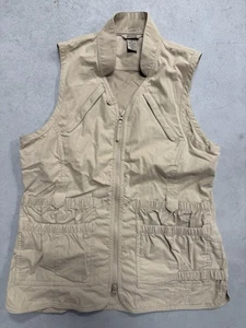 Chaleco de trabajo de pesca de viaje utilitario Duluth Trading Co para hombre pequeño beige bolsillos C19 - Imagen 1 de 11
