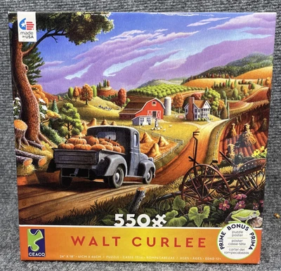 Ceaco Jigsaw Puzzle Pumpkins Walt Curlee 550 Piece 42351 USA  24" x 18" Fall New - Image 1 of 4