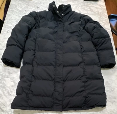 Chaqueta Parka LL Bean Puffer Mujer L Reg Negra Plumón de Ganso Larga 0 BCU8 Foto 1 de 4