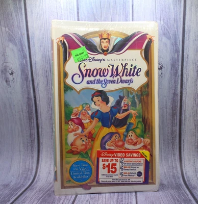 DISNEY Snow White & the Seven Dwarfs New SEALED VHS Tape Cartoon Masterpiece - Image 1 of 4