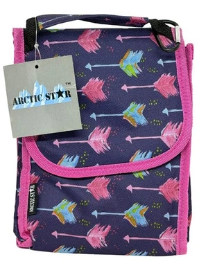 Bolso de almuerzo aislado Arctic Star AOP rosa estampado de flechas azul oscuro nuevo con etiquetas Foto 1 de 4