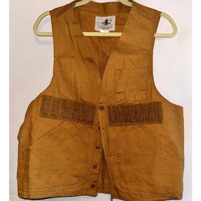 Chaleco de Caza de Pájaros Vintage Negro Oveja Talla Mediana Juego Pato Bolsa 100% Algodón Foto 1 de 4