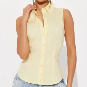 NUEVO SIN ETIQUETAS: Camisas de trabajo Nova de moda con cuello de popelina sin mangas con botones para mujer XL - Imagen 1 de 9