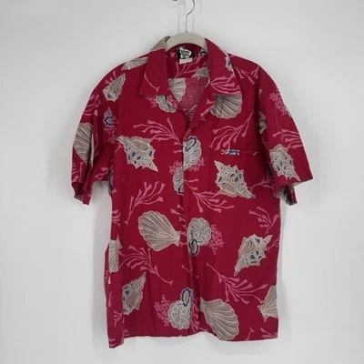 Camisa vintage Hilo Hattie para hombre grande L rosa concha hawaii abotonada playa crucero Foto 1 de 4