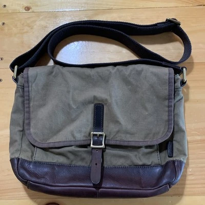 Bolso Mensajero Militar Fósil Lona Cuero Primera Guerra Mundial Oficial Británico Inspirado Foto 1 de 4