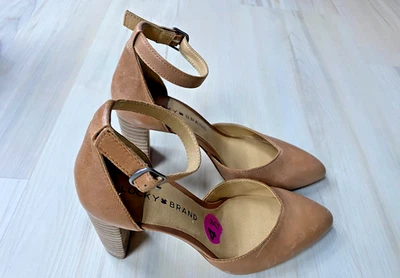 NEW Size 4.5 Women Lucky Brand Women’s Mariannah Brown Leather Pumps Heels  - Image 1 of 2