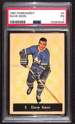 Parkhurst #5 1961 Dave Keon patio radiocontrol PSA 1 pobre C98542 Foto 1 de 3