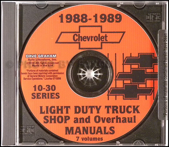 1988 Chevy Truck Tienda Manuales On CD Camioneta Suburban Blazer Van Chevrolet - Imagen 1 de 1