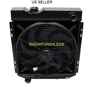 CHAMPION 3 ROW BLACK RADIATOR 16" FAN 65 66 FORD MUSTANG V8 SWAP FALCON COMET - Bild 1 von 3
