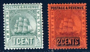 BRITISH GUIANA 1905-07 1c. & 2c. Wmk Multiple Crown CA Issues SG 240 & 241a MINT - Picture 1 of 2