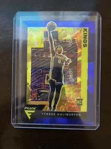 2020-21 Paninj Flux Tyrese Haliburton Blue Cracked Ice Prizm #203 RC Kings - Foto 1 di 1