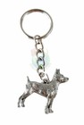 Rat Terrier Keychain Pewter