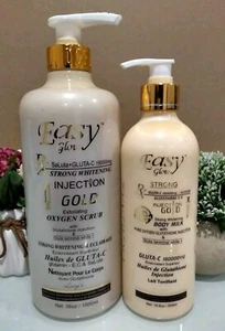 Loción corporal Easy Glow Gold 500 ml y gel de ducha exfoliante 1000 ml 💯% satisfecho - Imagen 1 de 6
