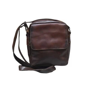 Women's Genuine Leather Brown Messenger Shoulder Bag - Picture 1 of 6