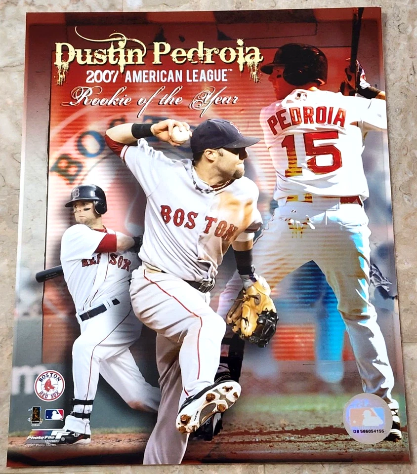 Boston Red Sox Dustin Pedroia 2007 archivo de fotos promoción 8x10 licencia oficial MLB Foto 1 de 1