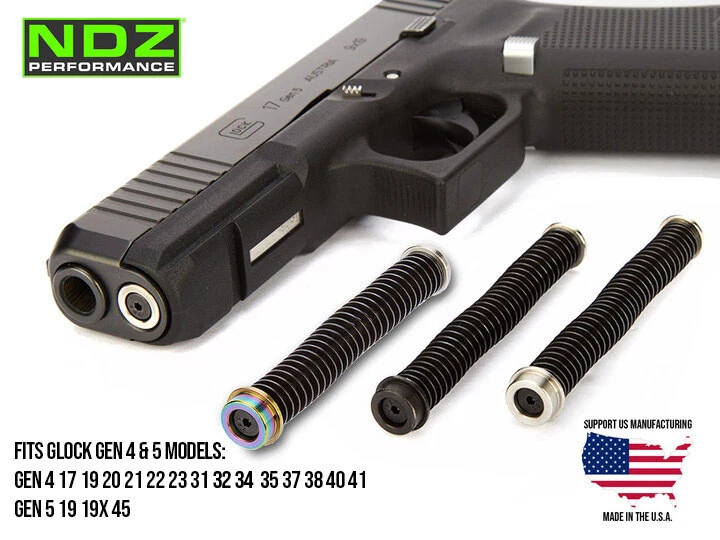 NDZ Glock Gen 4 17 19 20 Guide Rod Assembly Stainless Steel Cerakote ISMI Spring