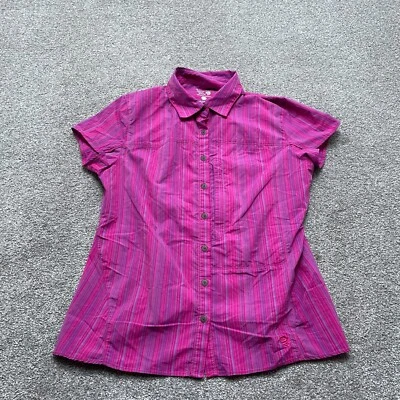 Camisa Mountain Hardwear 6 Rosa Rayas Abotonadas Informal Manga Corta Damas Foto 1 de 4