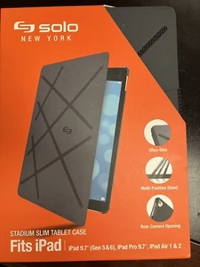 Solo New York Stadium Slim Tablet Case Fits iPad 9.7", Air 1&2, Pro 9.7", Black - Picture 1 of 2