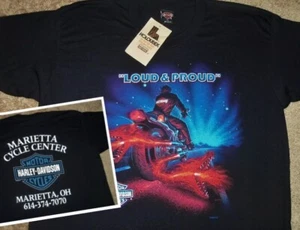 NEW VTG 1995 HARLEY-DAVIDSON "LOUD & PROUD" OHIO MOTORCYCLE SHIRT XL (90's) RARE - Picture 1 of 4