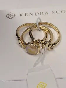 Kendra Scott Women's Sienna 3-Piece 14K Goldplated & Mother of Pearl Sun Ring Se - Picture 1 of 3