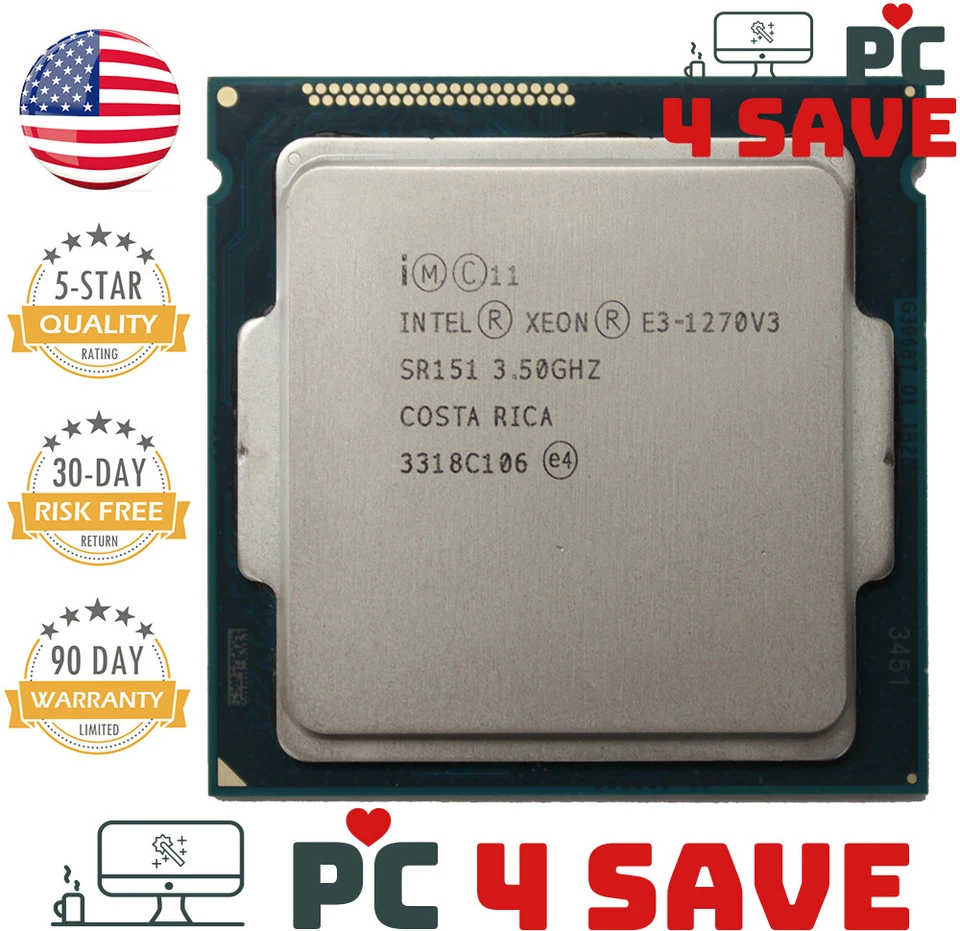 Intel Xeon E3-1270 V3 SR151 3.50GHz 8MB 4-Core LGA1150 Workstation CPU Haswell - Image 1 of 1