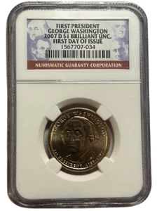 NGC 2007 D BU George Washington First President - First Day of Issue - Picture 1 of 2