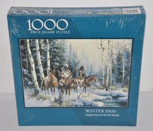 Bits and Pieces 2002 Winter Pass by Kirk Randle 1000 Pc Puzzle.  Indian Chief - Picture 1 of 6