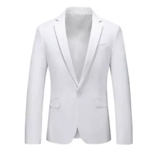 Men's Casual Blazer Jacket One Button Long sleeve Wedding Groom Slim Fit New L - Picture 1 of 27