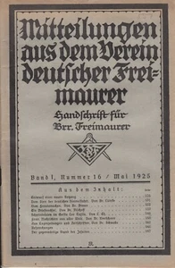 23192/ Mitteilungen aus dem Verein deutscher Freimaurer – Band I – Nr. 16 (1925) - Picture 1 of 1