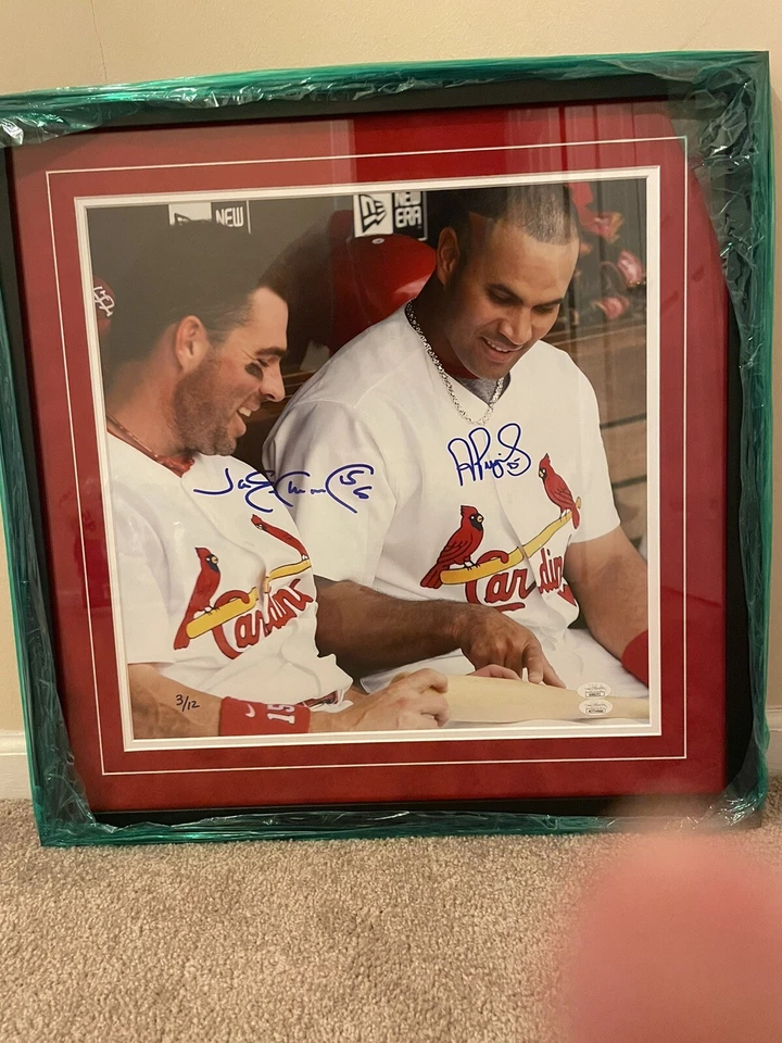 Albert Pujols Jim Edmonds Autographed Signed 22x22 Photo 3/12 Cardinals JSA COA - Image 1 of 1