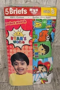 Ryans World Underwear Briefs Size 8 Boys 5 Pack Gus Panda Cartoon Cotton NEW - Picture 1 of 7