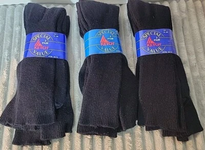 DE COLECCIÓN EE. UU. KETCH HOMBRES CALCETINES DE VESTIR NEGROS 6 PARES 6-12,5 ACRÍLICO/NYLON KMART Foto 1 de 4