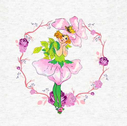 MOONLAKE FABRICS LTD Children-Briar Rose,rose wreath Fabric Craft Panels in 100% Cotton or Polyester